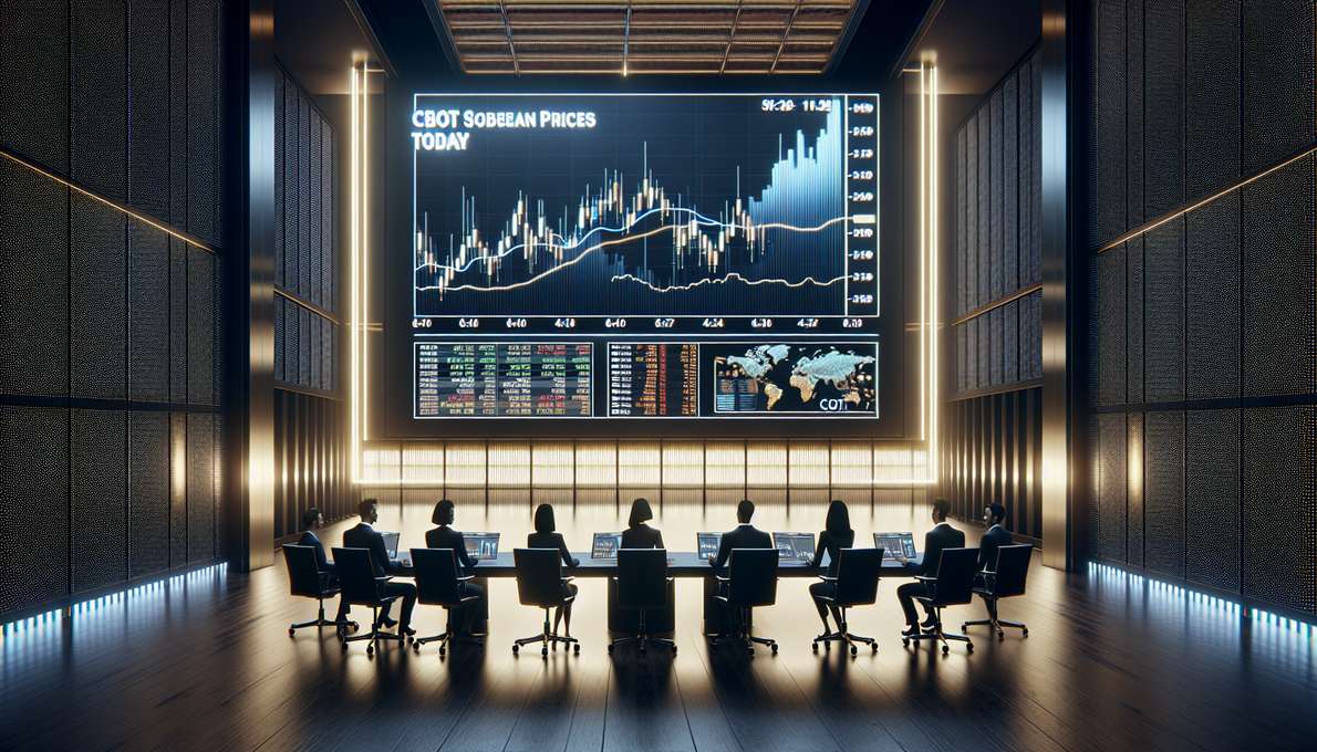 Biểu đồ giá đậu tương CBOT, các nhà giao dịch xem xét dữ liệu thị trường