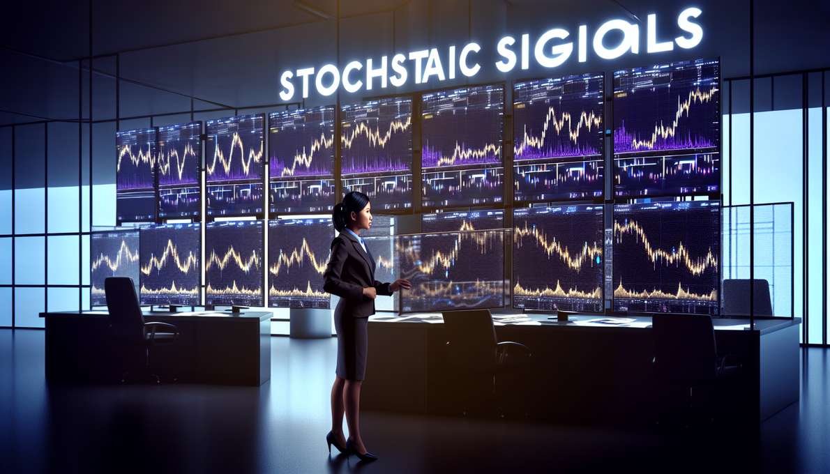 Hình ảnh biểu đồ Stochastic được phân tích bởi một nhà giao dịch chuyên nghiệp, thể hiện các tín hiệu mua bán
