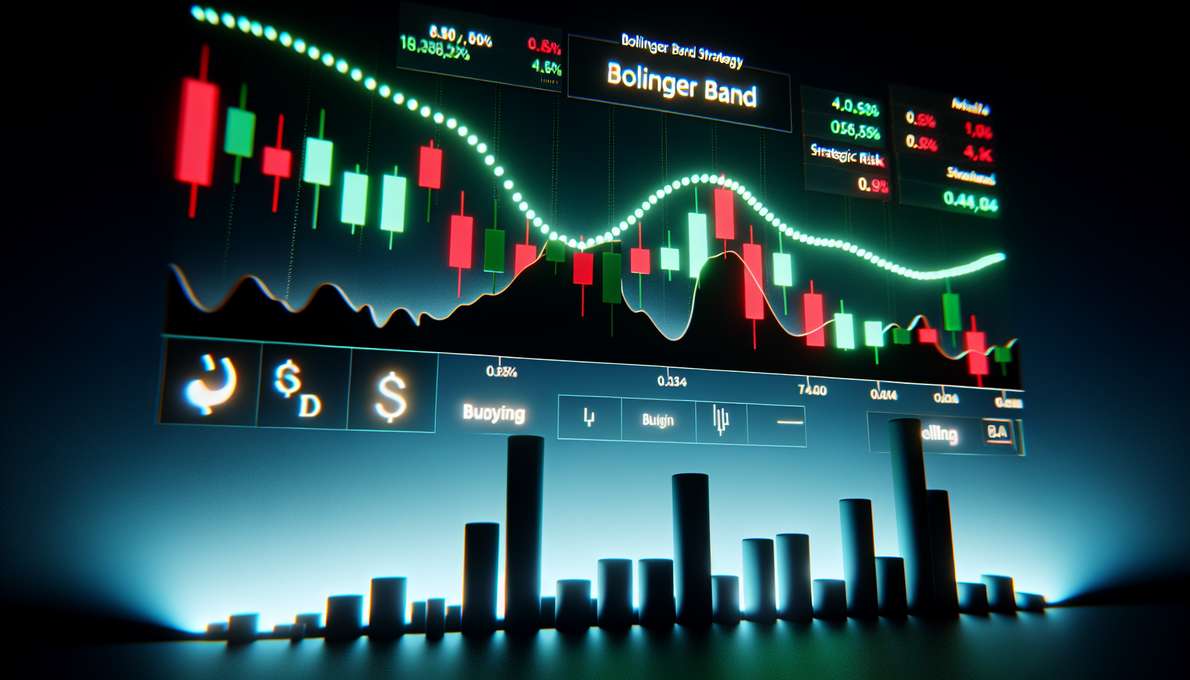 Hình ảnh minh họa chiến lược giao dịch với Bollinger Band, thể hiện việc kết hợp và quản lý rủi ro.