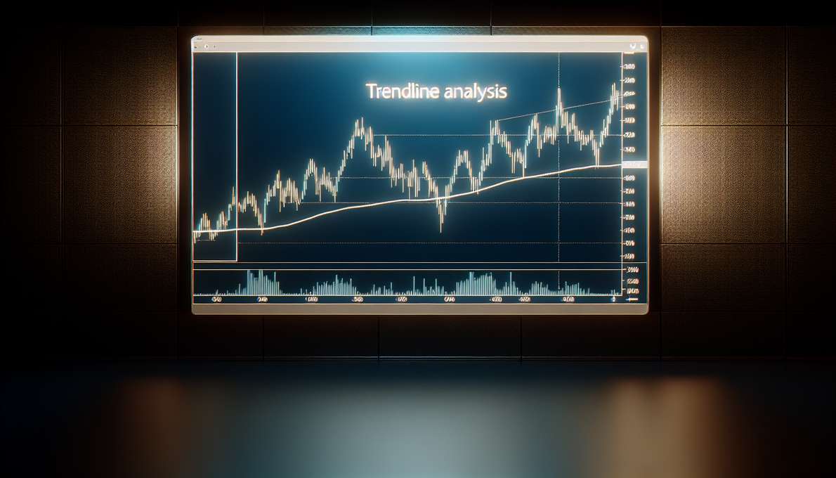 Hình ảnh minh họa đường Trendline trên biểu đồ giá hàng hóa phái sinh, thể hiện xu hướng tăng, giảm và điểm vào lệnh.