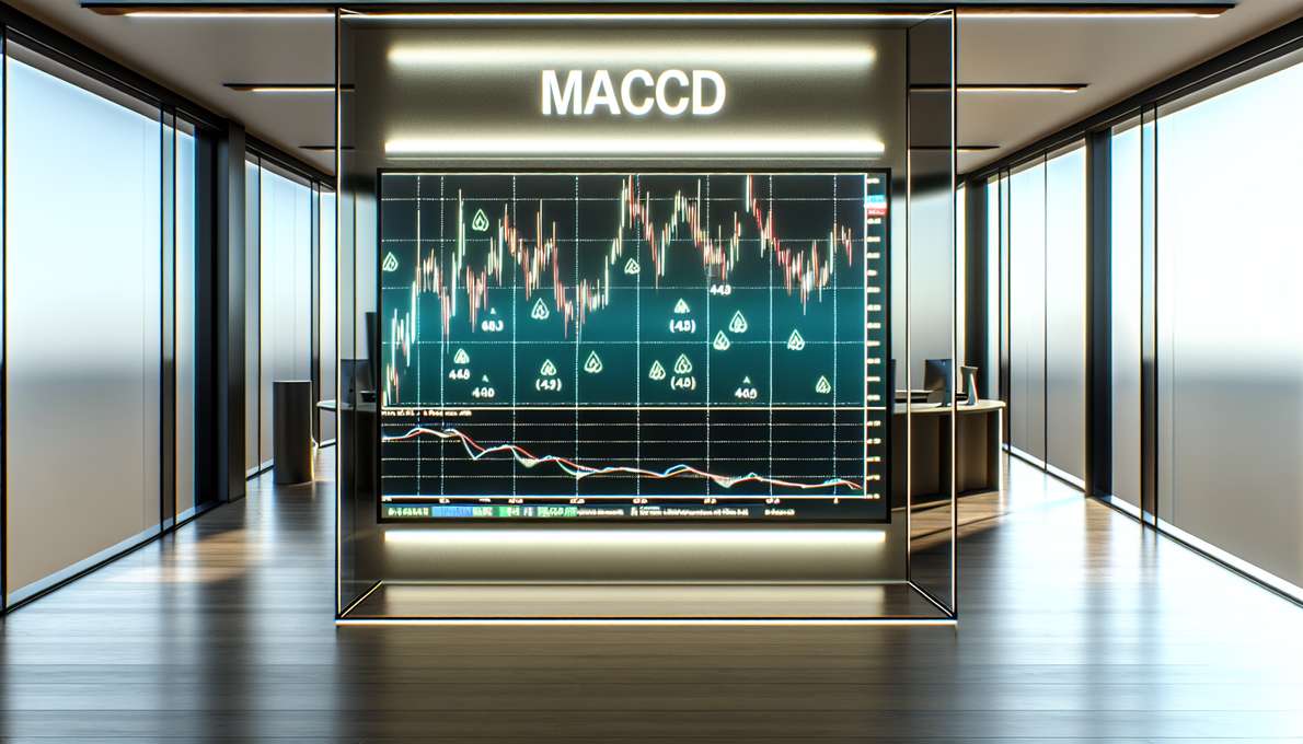 Biểu đồ MACD với các tín hiệu vào lệnh và thoát lệnh