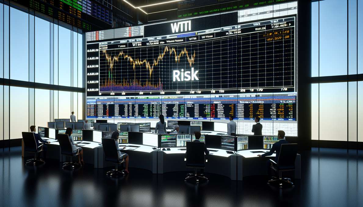 Biểu đồ và nhà giao dịch phân tích rủi ro đầu tư dầu thô WTI